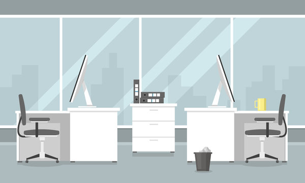 Flat Office Illustration Icon
Vector Corporate workspace.