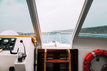 Views of the island from inside a boat