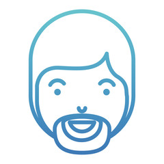 young man head with beard avatar character