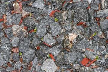 Nasse Granit Steine nach einem sommerregen