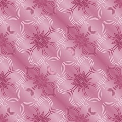 Original seamless pink pattern with floral design. Regular texture with flowers. Beautiful flowers on pink background.