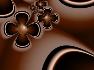 Fantasy fractal image with dark flowers. Original template with place for inserting your text...Fractal art as background.