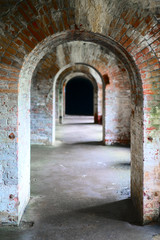 The dark dungeon of the old brick castle.