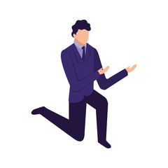 elegant businessman down on my knees