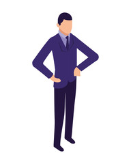 elegant businessman character icon