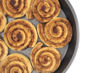 Batch of Fresh Unfrosted Cinnamon Rolls