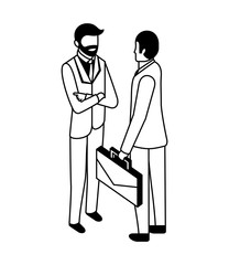 businessmen group teamwork with portfolio