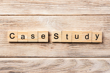 case study word written on wood block. case study text on table, concept
