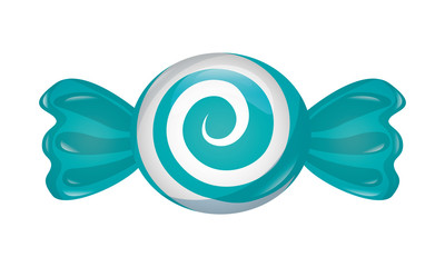 sweet wrapped candy on white background