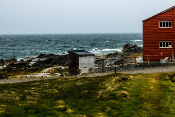 Boat house on Broom Point, Gros Morne National Park, Newfoundland, Canada