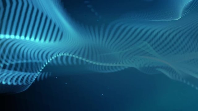 Blue abstract wave animation background.