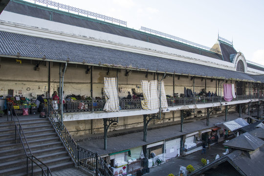 PORTO, PORTUGAL- 28/04/2018: The Mercado do Bolhao, the old, traditional market of the city.