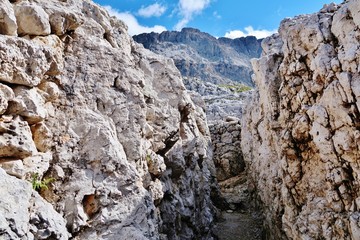 Kriegsstollen auf dem Hexenstein, Dolomiten