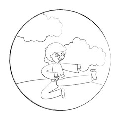 little boy practicing karate in the outdoors