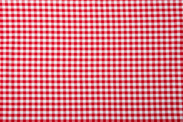 Red and white checkered napkin. Kitchen accessories.