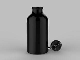 Aluminium Water Bottle For Mock up And Template Design. 3d Render Illustration.