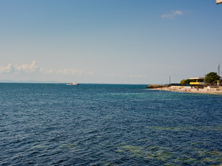 Fototapeta premium View of the embankment of the old town of Nessebar, Bulgaria.