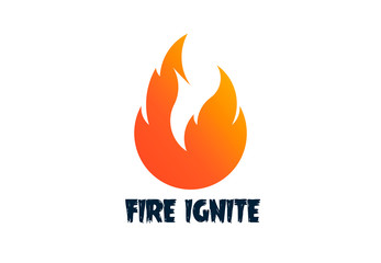 Fire flame with negative space. Vector Logo Symbol