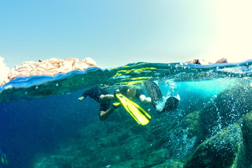 Snorkeling, randonnee palmees en corse