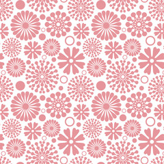 Seamless pink abstract flower vector pattern, perfect for wallpaper, scrapbooking, textile design and homeware