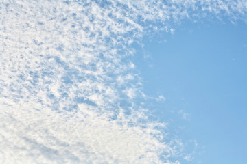 Beautiful clouds on a blue sky background.