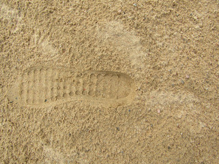 Fototapeta na wymiar .......Footprint on the sand