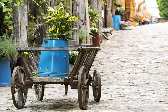 Yard of old times in Tihany at Lake Balaton , Hungary 