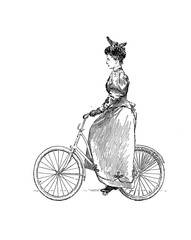 Riding a woman on a Bicycle