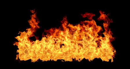 Big Fire Flame on Black Background