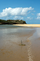 Floß am Strand