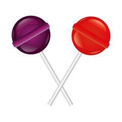 sweet lollipops crossed isolated icon