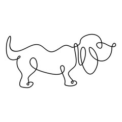 One continuous line drawing isolated on white background.
