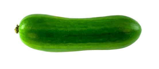 Cucumber isolated on white background, top view