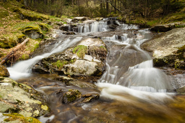 Waterfall Cascade and river in Mojonvalle Canencia Madrid