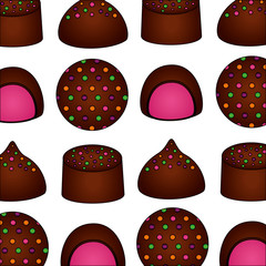 sweets cakes of chocolate pattern