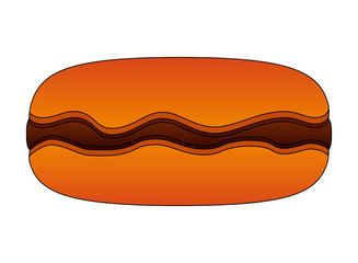 sweet cake of chocolate isolated icon