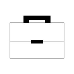 Business briefcase isolated in black and white