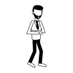 Executive businessman avatar in black and white