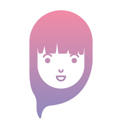 beautiful and young woman head