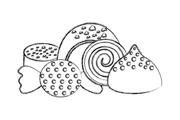 sweet candies chocolate bon bons caramels