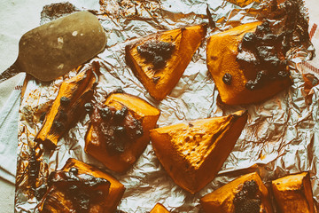 Homemade baked sweet pumpkin