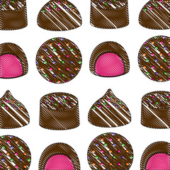 sweet candies cartoon yummy confectionery pattern