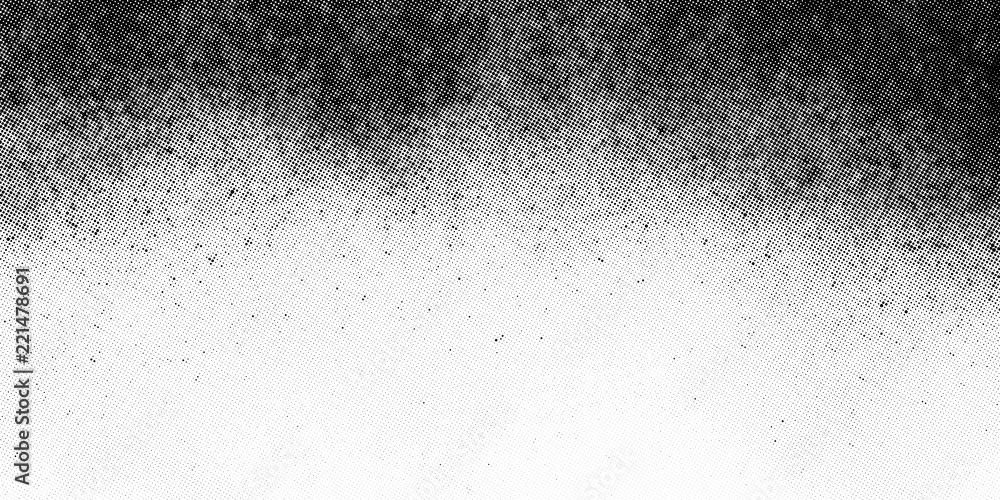 Wall mural gradient halftone vector texture overlay. monochrome abstract splattered background.