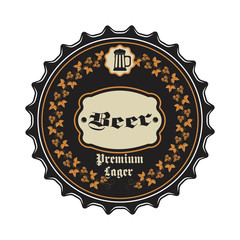 Beer cap vector icon.