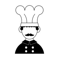 Chef head avatar in black and white