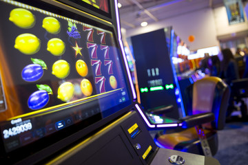 Slot machines in casino