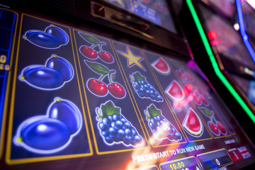 Slot machines in casino