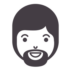 young man head with beard avatar character