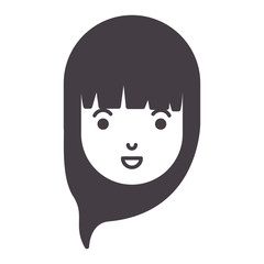 beautiful and young woman head