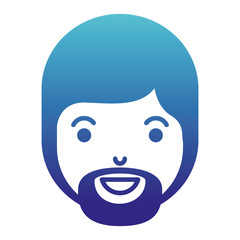 Obraz na płótnie Canvas young man head with beard avatar character